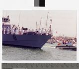 U.S. Coast Guard Auxiliary patrol boat and U.S. Coast Guard vessel